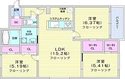 ポルトボヌール 3LDKの間取図画像