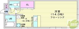 メゾン山鼻 1Kの間取図画像