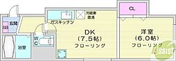 ナチュレ南5条 1DKの間取図画像