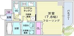 Aster13 1Kの間取図画像