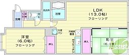 ルミエール・E 2LDKの間取図画像