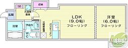 港プロシード16 1LDKの間取図画像