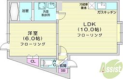 カーサ27 1LDKの間取図画像