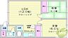 間取り：2LDK、バス・トイレ別、最上階、室内洗濯機置場