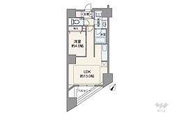 レックス日本橋水天宮プレミアタワー 1LDKの間取図画像