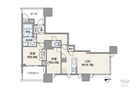 2LDK 間取り