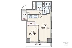 ワコー人形町マンション 1LDKの間取図画像