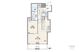 プラウドタワー千代田富士見 1LDKの間取図画像