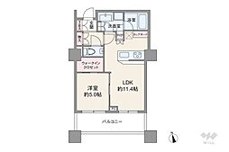 パークコート麻布十番ザ・タワー 1LDKの間取図画像