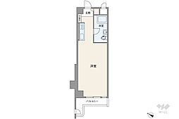秀和第二築地レジデンス ワンルームの間取図画像