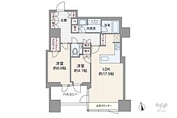 三田ガーデンヒルズノースヒル 2LDKの間取図画像