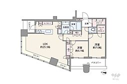 パークタワー勝どきサウス 2LDKの間取図画像