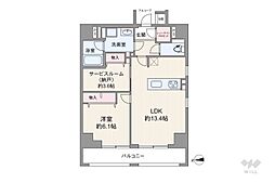 アイムズ芝大門 1SLDKの間取図画像