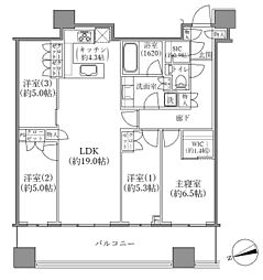 パークタワー勝どきサウス 4LDKの間取図画像