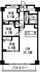 サンジェームス 3LDKの間取図画像