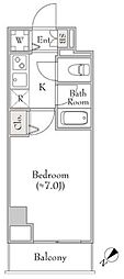 エマーレ行徳 1Kの間取図画像