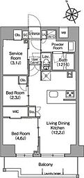 コンフォリア東葛西 1DKの間取図画像