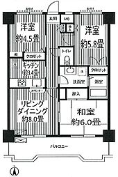 関寅ビル第二 3LDKの間取図画像