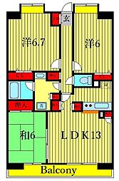 CITYSPIRE西葛西 2LDKの間取図画像