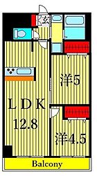 LianaArtPark 2LDKの間取図画像