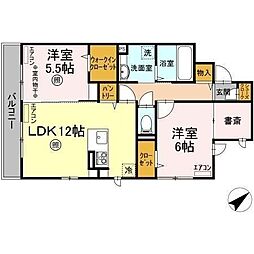 ポンテアルト 2LDKの間取図画像