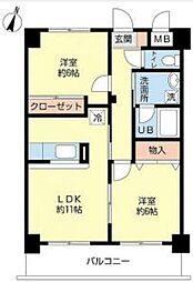クレーテ3篠崎 2LDKの間取図画像
