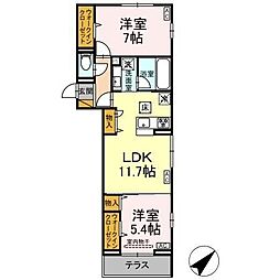 フレア 2LDKの間取図画像