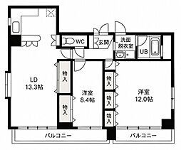 アヴァンセ 2LDKの間取図画像