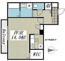 LaVeritaArc ワンルームの間取図画像