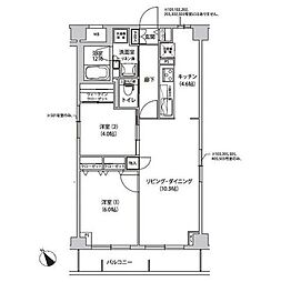 オチェアーノ南行徳 2LDKの間取図画像