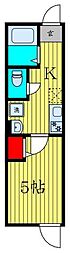 江戸川区鹿骨2丁目アパート 1Kの間取図画像