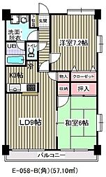 アウラ10 2LDKの間取図画像