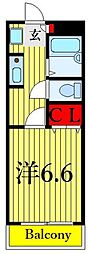 サンフォレスタ 1Kの間取図画像