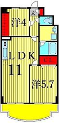 サンモール四季-2 2LDKの間取図画像