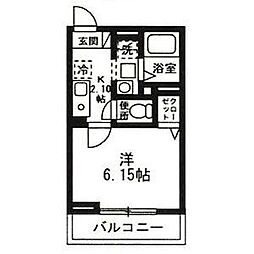 Verde塩焼 1Kの間取図画像