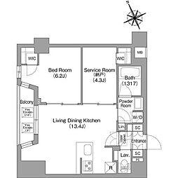 コンフォリア中葛西 1SLDKの間取図画像