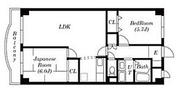 ペルシェール西葛西 2LDKの間取図画像