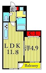 VivaceKasai 1LDKの間取図画像