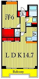 ベルウッド一之江 1LDKの間取図画像