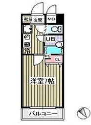 メテオーロ舞浜 1Kの間取図画像