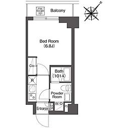 BPRレジデンス南行徳 1Kの間取図画像