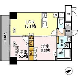 サンジョイアゼロ 2LDKの間取図画像