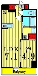AlphaPrime東陽町 1LDKの間取図画像