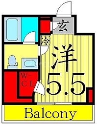 パークアクシス錦糸町スタイルズ ワンルームの間取図画像