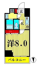 リテラス大島 1Kの間取図画像