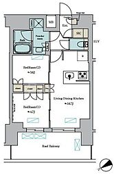 江東区深川2丁目マンション 2LDKの間取図画像