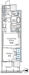 グランシテイタワー月島 1LDKの間取図画像