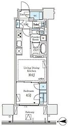 グランシテイタワー月島 1LDKの間取図画像