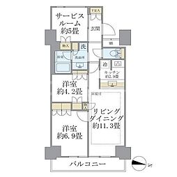 Brilliaist東雲キャナルコート 2SLDKの間取図画像