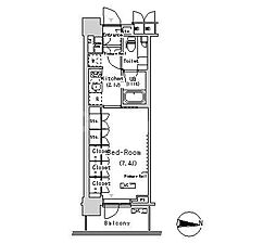 ParkAxis辰巳STAGE 1Kの間取図画像